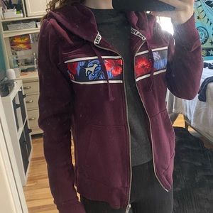 Maroon pink zip up jacket